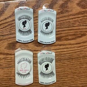 Set of 4 faux human hair eyelashes